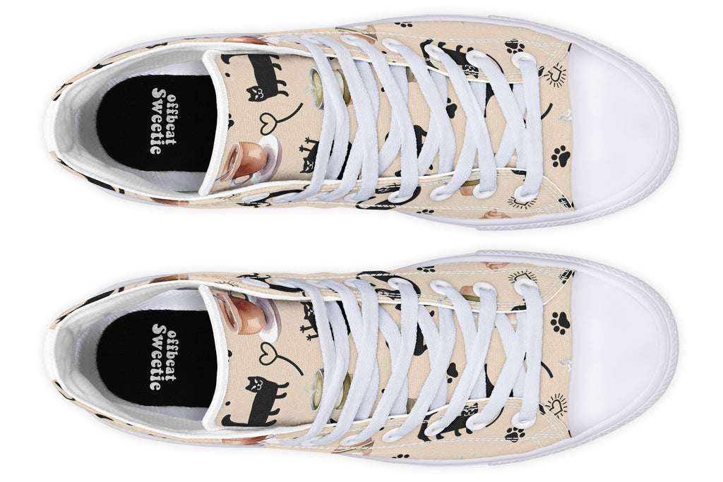 Cozy Coffee Cat High Tops (Wide)