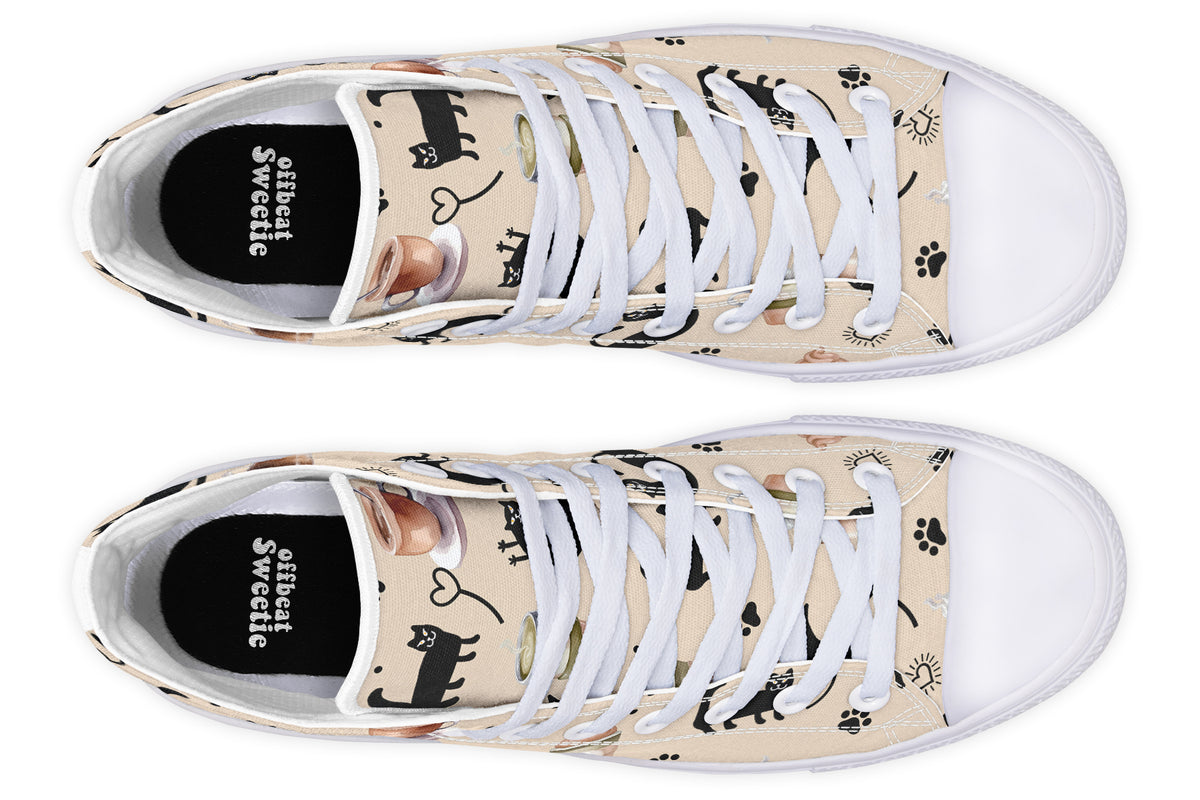 Cozy Coffee Cat High Tops (Wide)