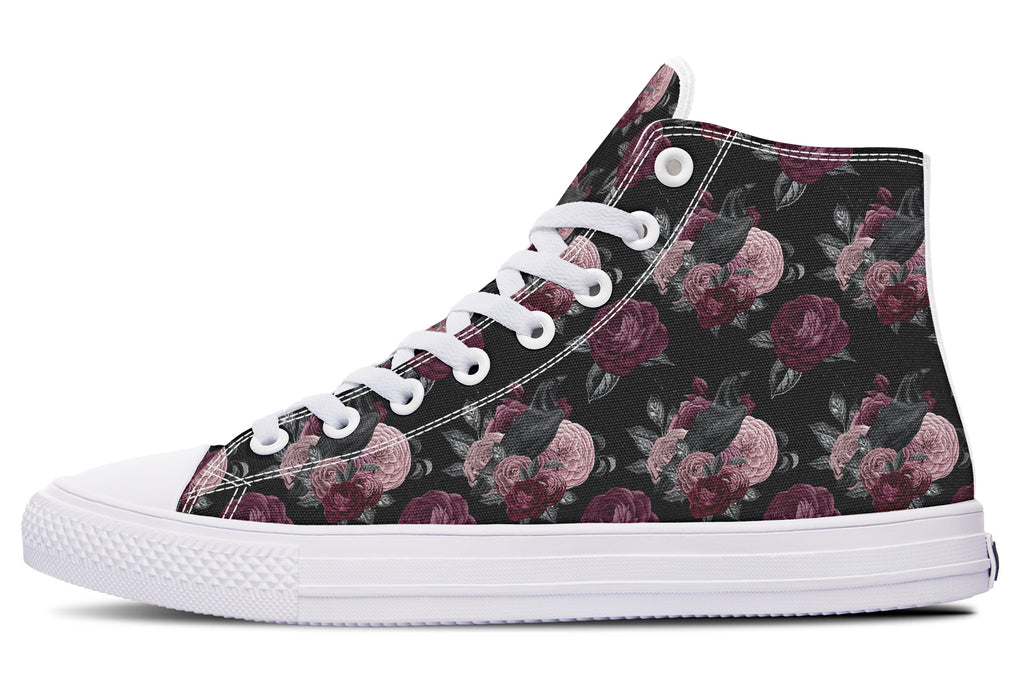 Crows And Roses High Tops - Offbeat Sweetie