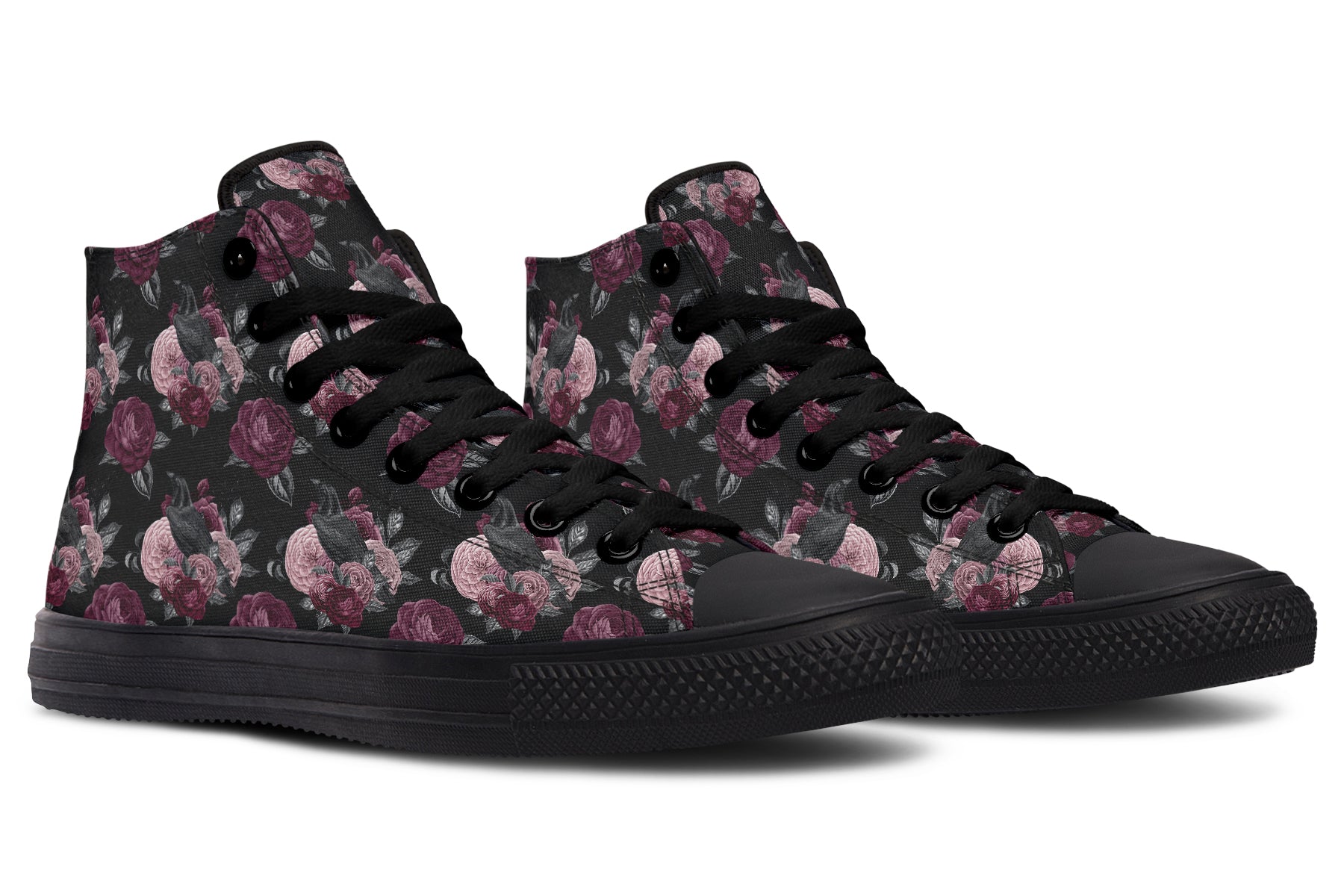 Crows And Roses High Tops (Wide)