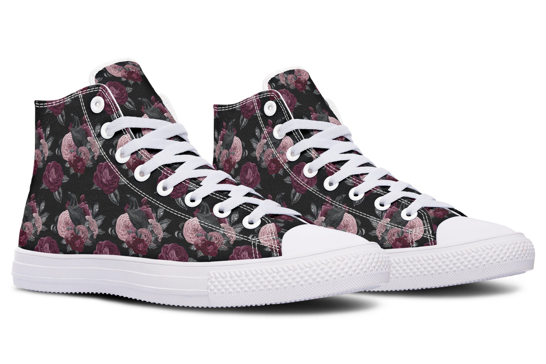 Crows And Roses High Tops (Wide)