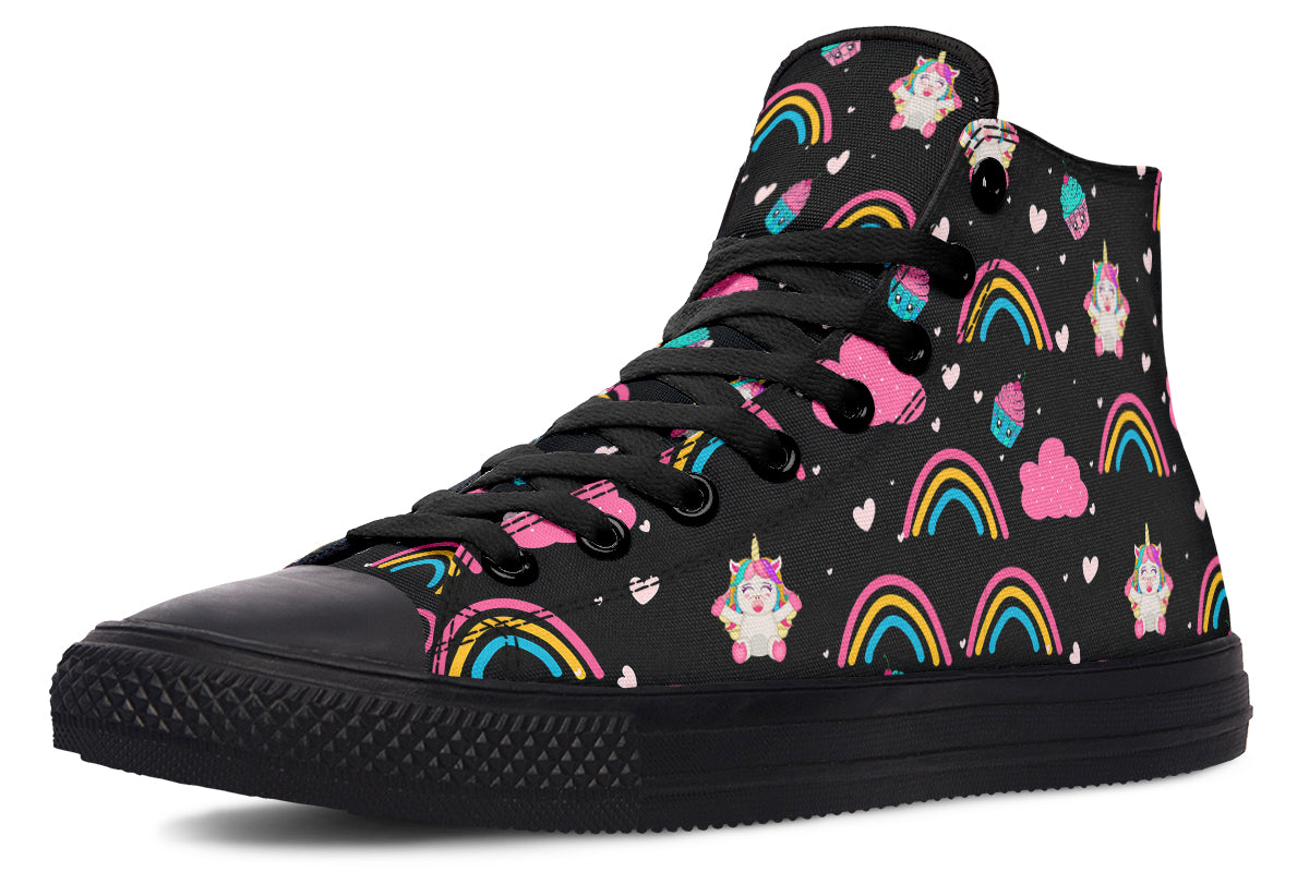 Cutesy Unicorns High Tops - Offbeat Sweetie