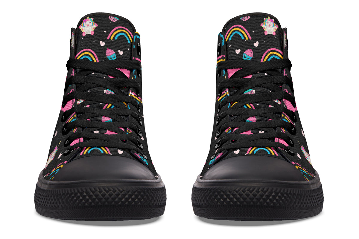 Cutesy Unicorns High Tops - Offbeat Sweetie
