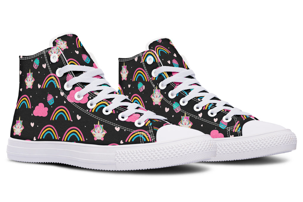 Cutesy Unicorns High Tops - Offbeat Sweetie