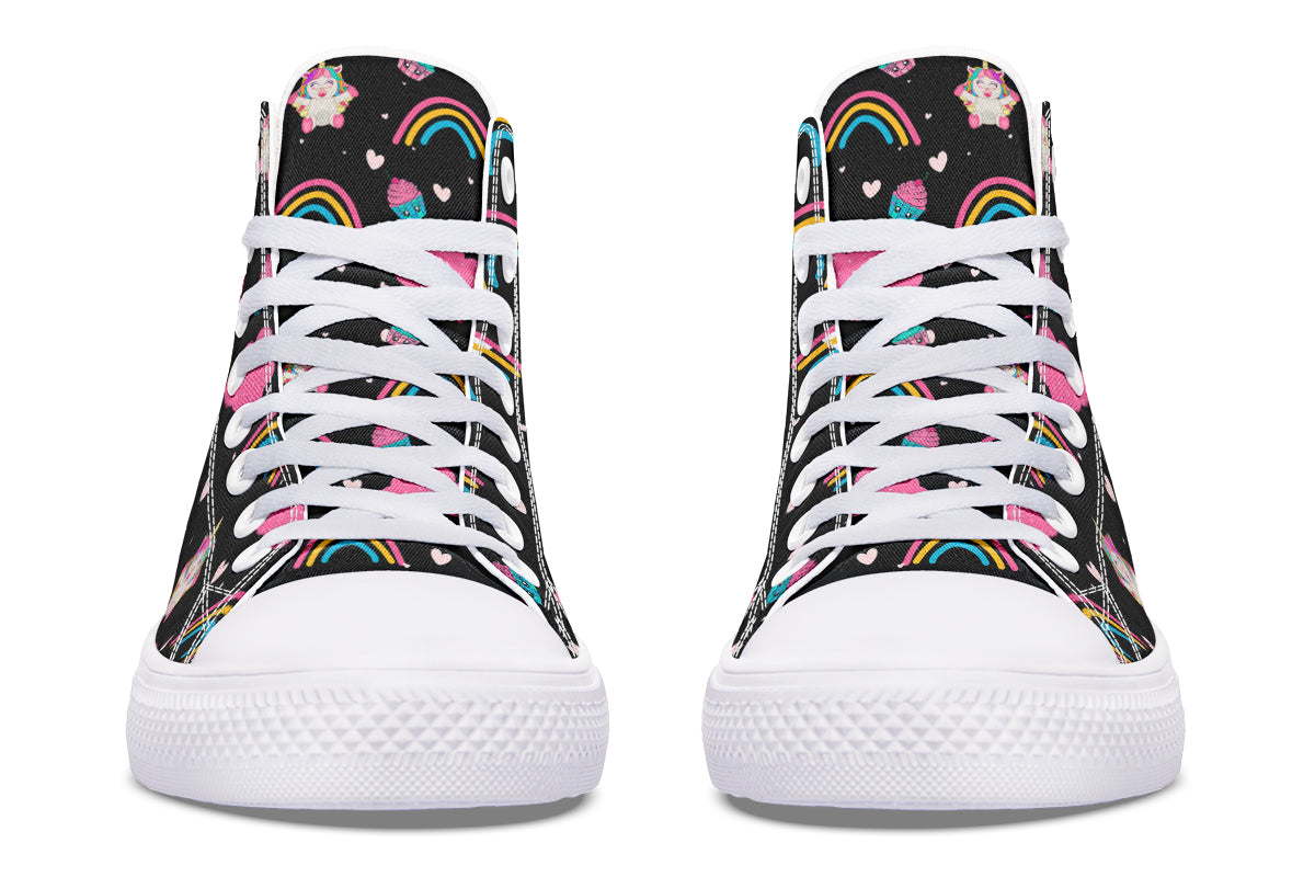 Cutesy Unicorns High Tops - Offbeat Sweetie