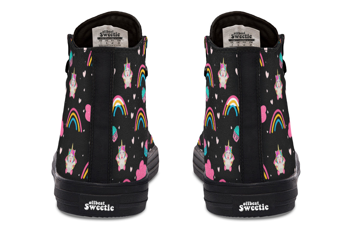 Cutesy Unicorns High Tops - Offbeat Sweetie