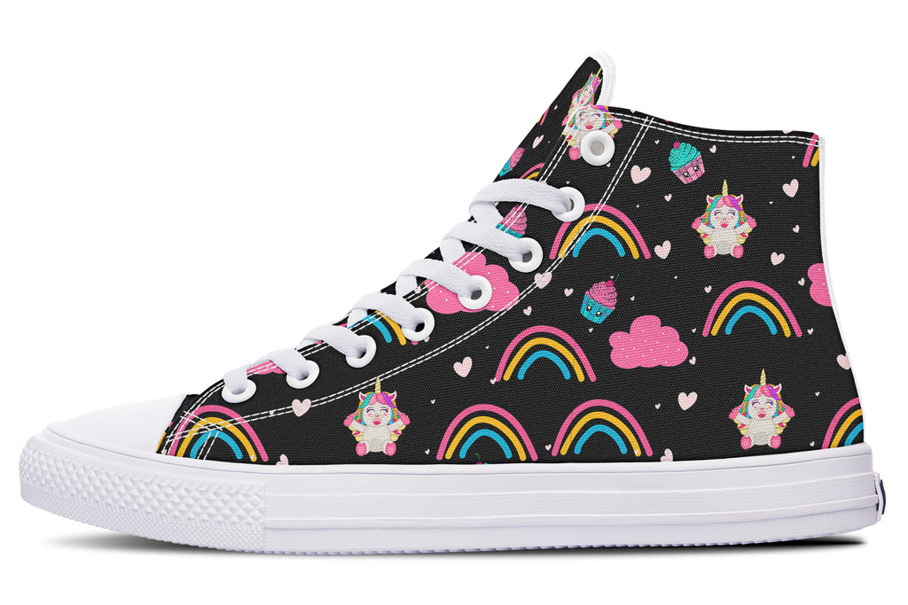 Cutesy Unicorns High Tops - Offbeat Sweetie