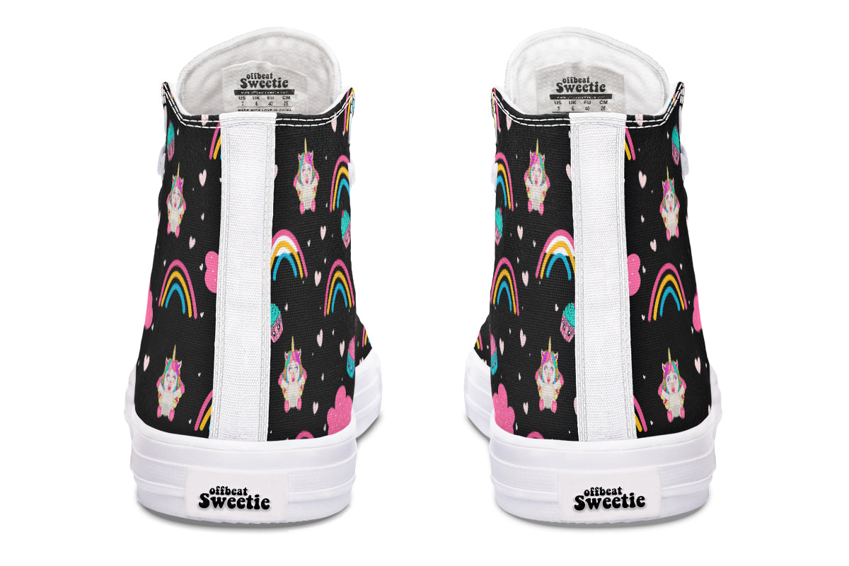 Cutesy Unicorns High Tops - Offbeat Sweetie