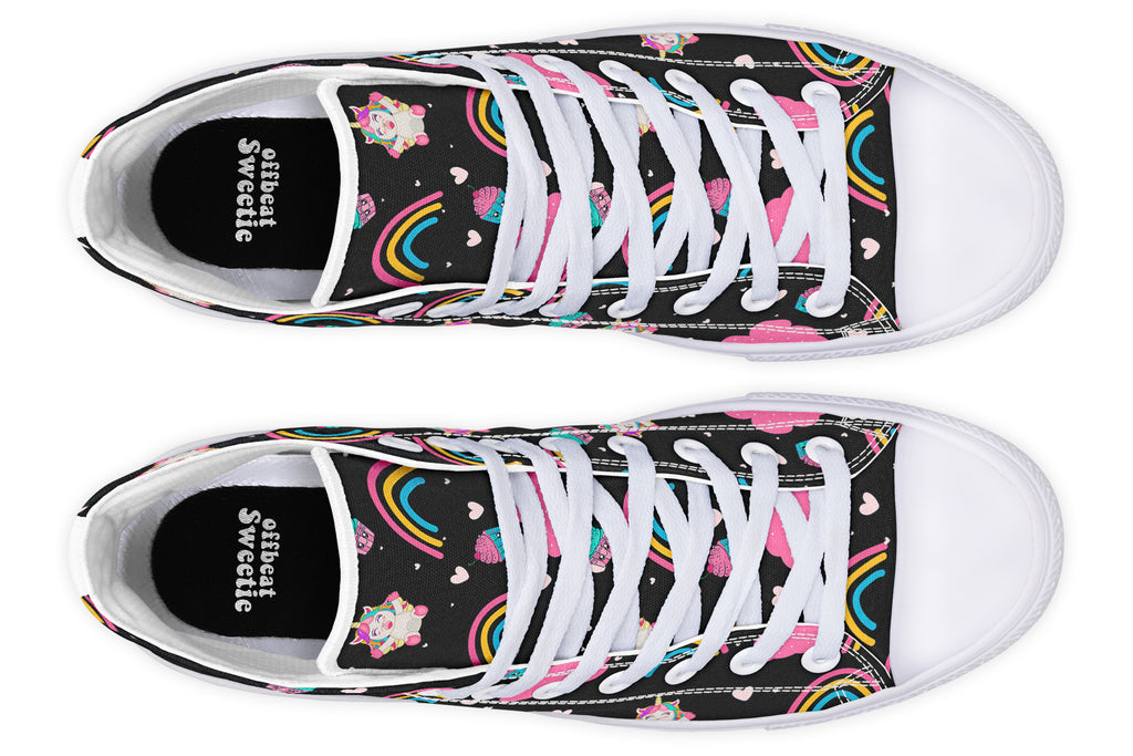 Cutesy Unicorns High Tops - Offbeat Sweetie