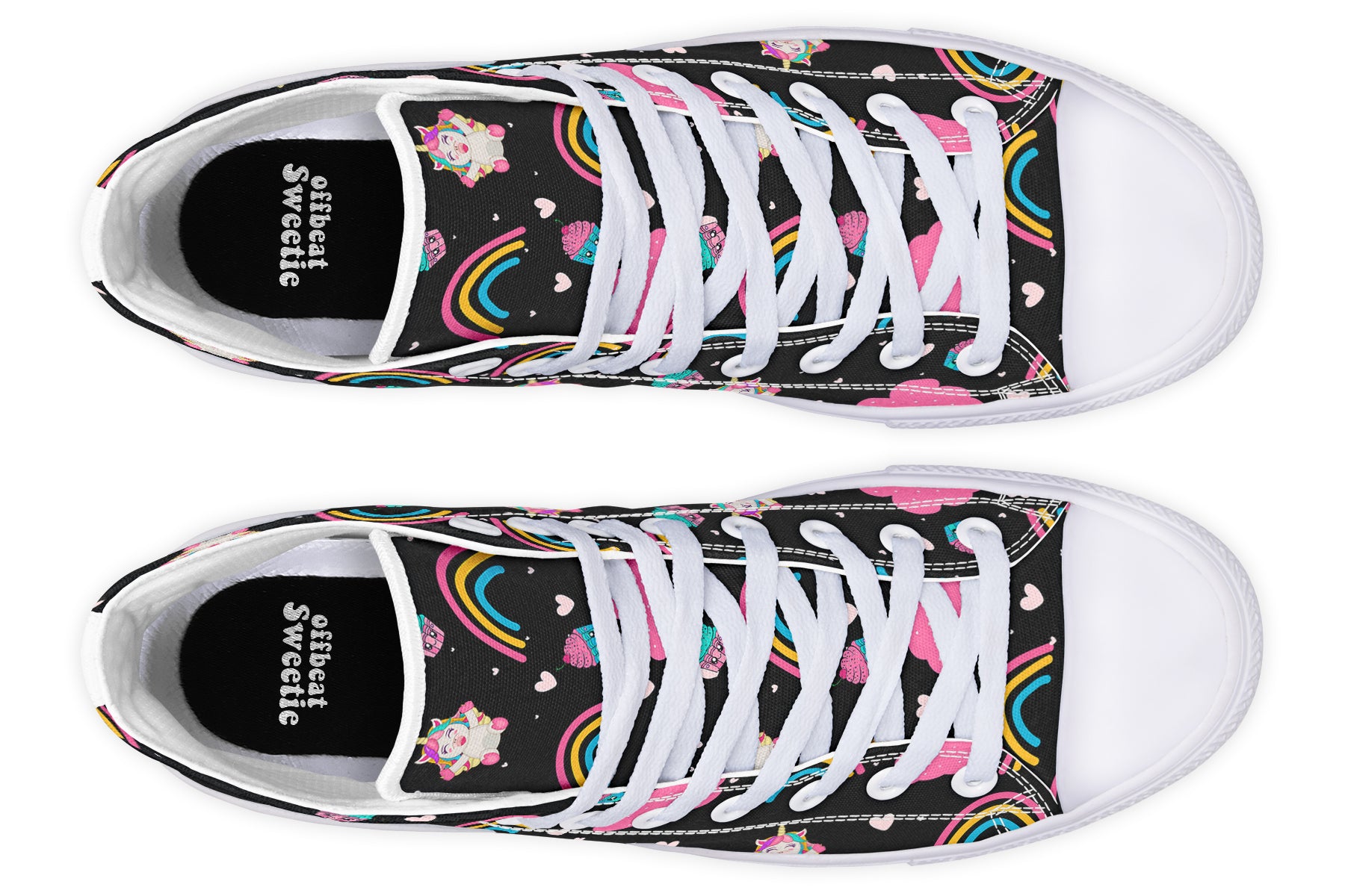 Cutesy Unicorns High Tops - Offbeat Sweetie