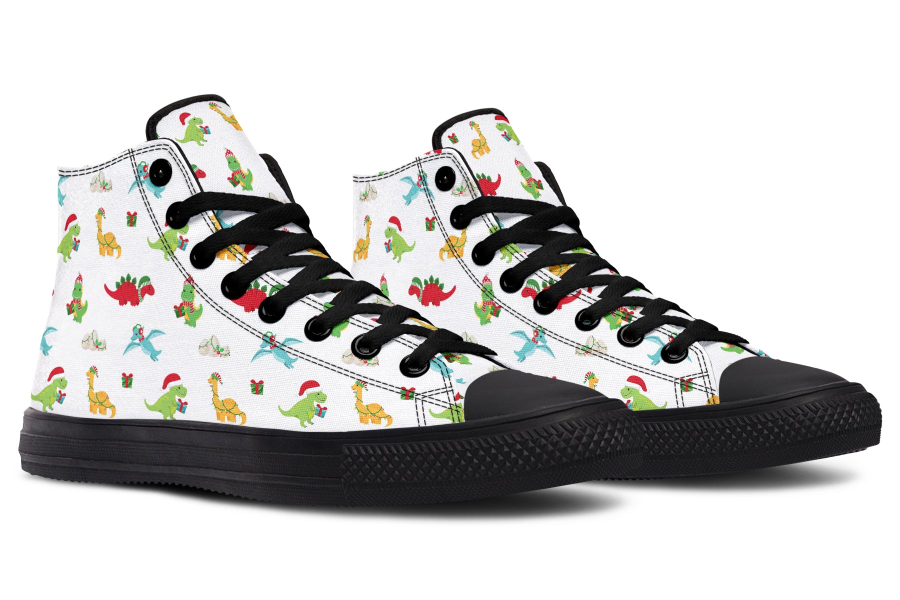 Dino Christmas High Tops - Offbeat Sweetie