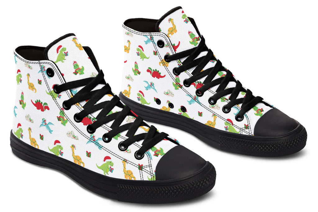 Dino Christmas High Tops - Offbeat Sweetie
