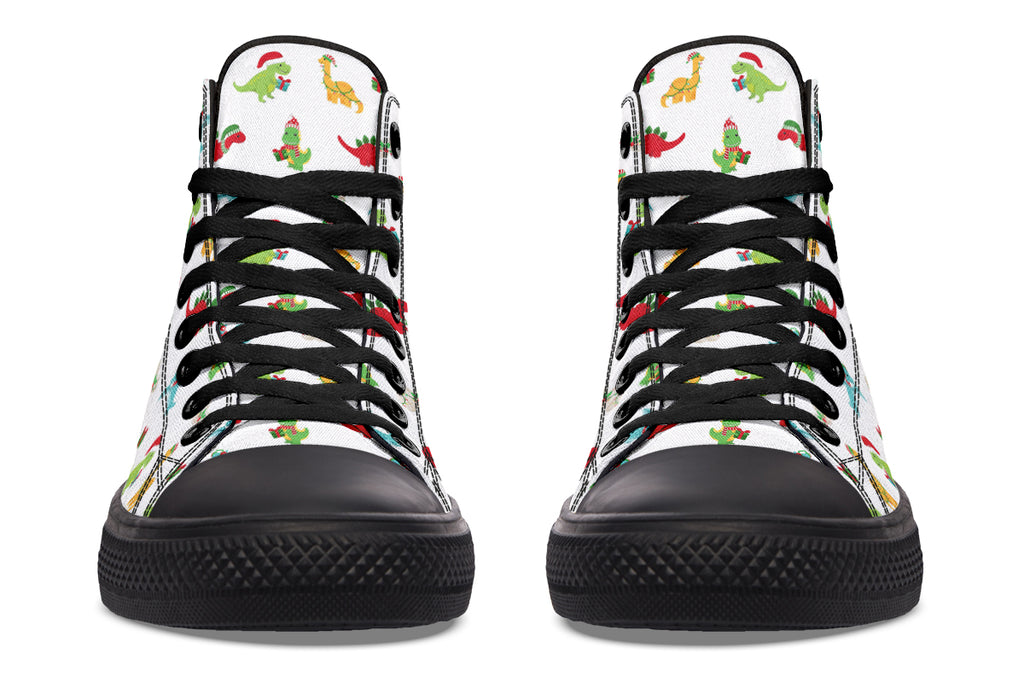 Dino Christmas High Tops - Offbeat Sweetie