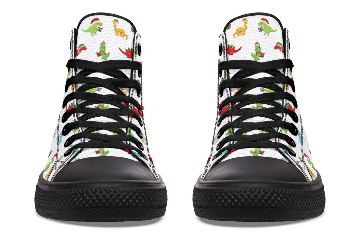 Dino Christmas High Tops - Offbeat Sweetie