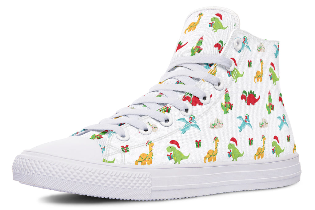 Dino Christmas High Tops - Offbeat Sweetie