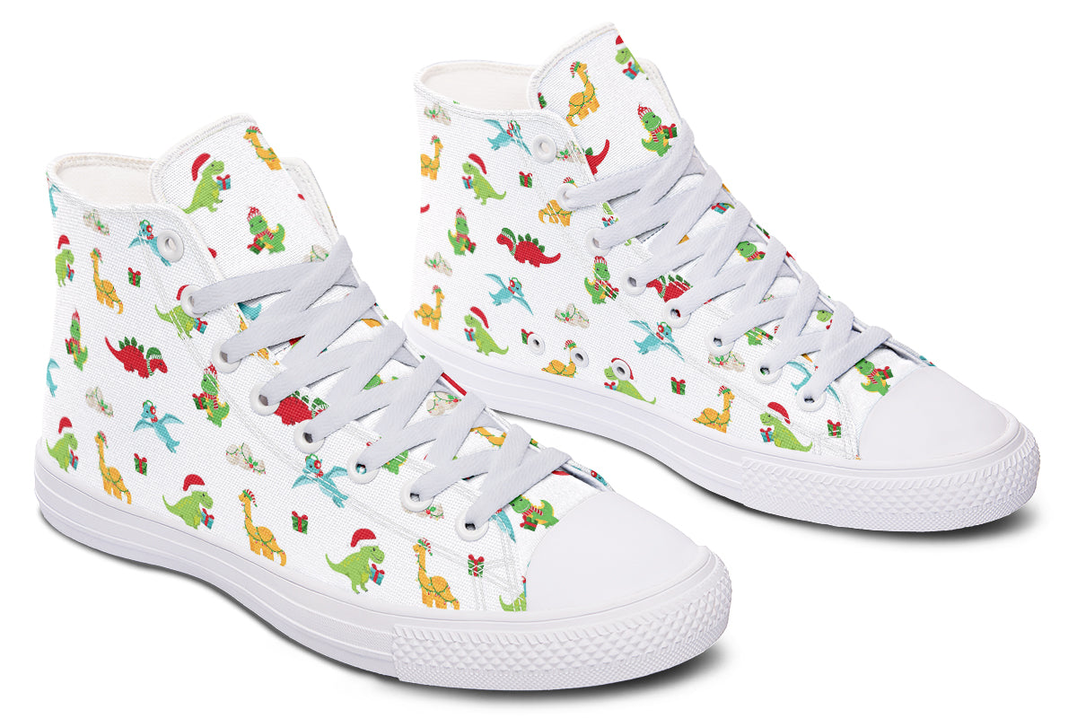 Dino Christmas High Tops - Offbeat Sweetie