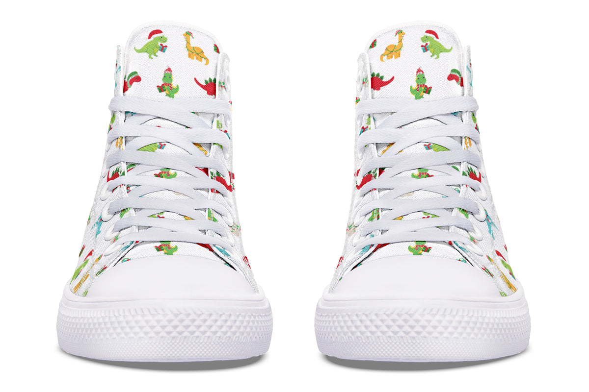 Dino Christmas High Tops - Offbeat Sweetie