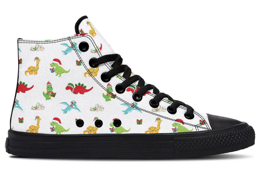Dino Christmas High Tops - Offbeat Sweetie