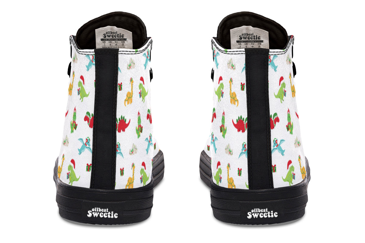 Dino Christmas High Tops - Offbeat Sweetie