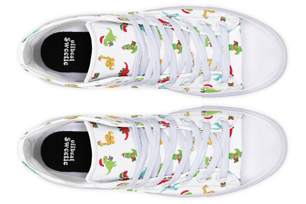 Dino Christmas High Tops - Offbeat Sweetie