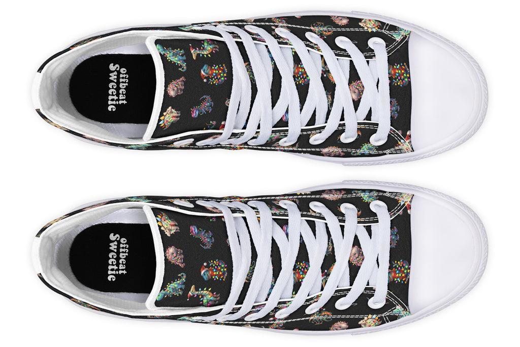 Dinos In Lights High Tops - Offbeat Sweetie