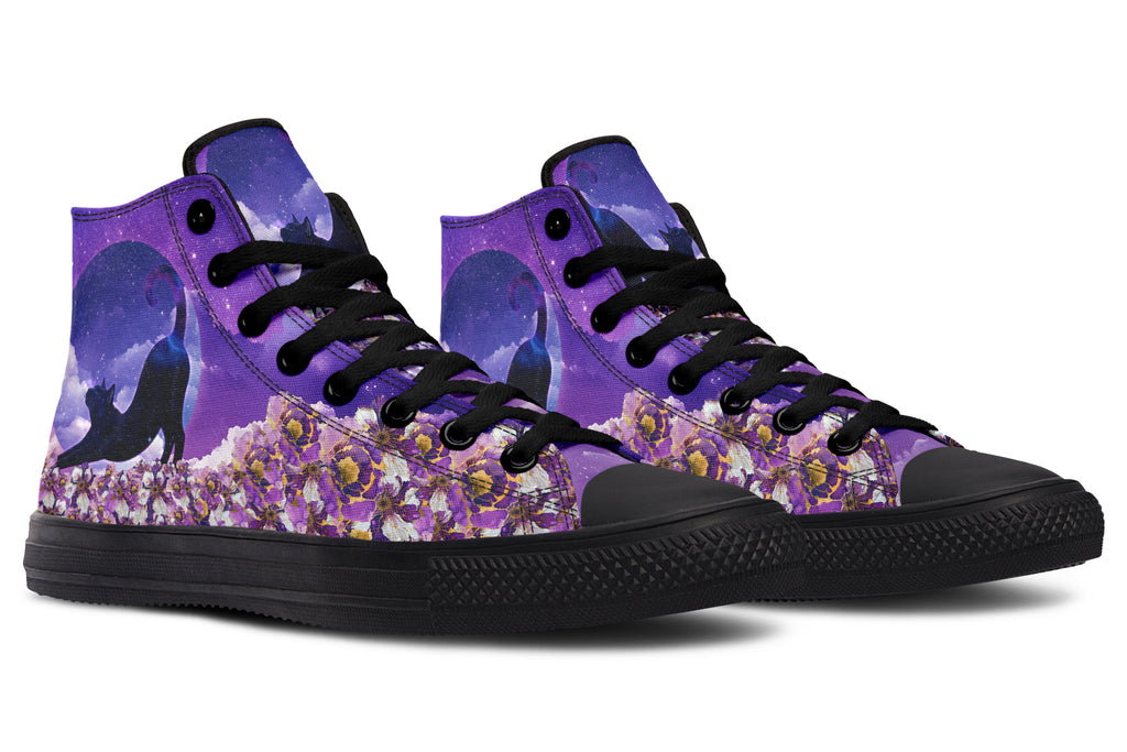 Enchanted Lavender Moon Cat High Tops
