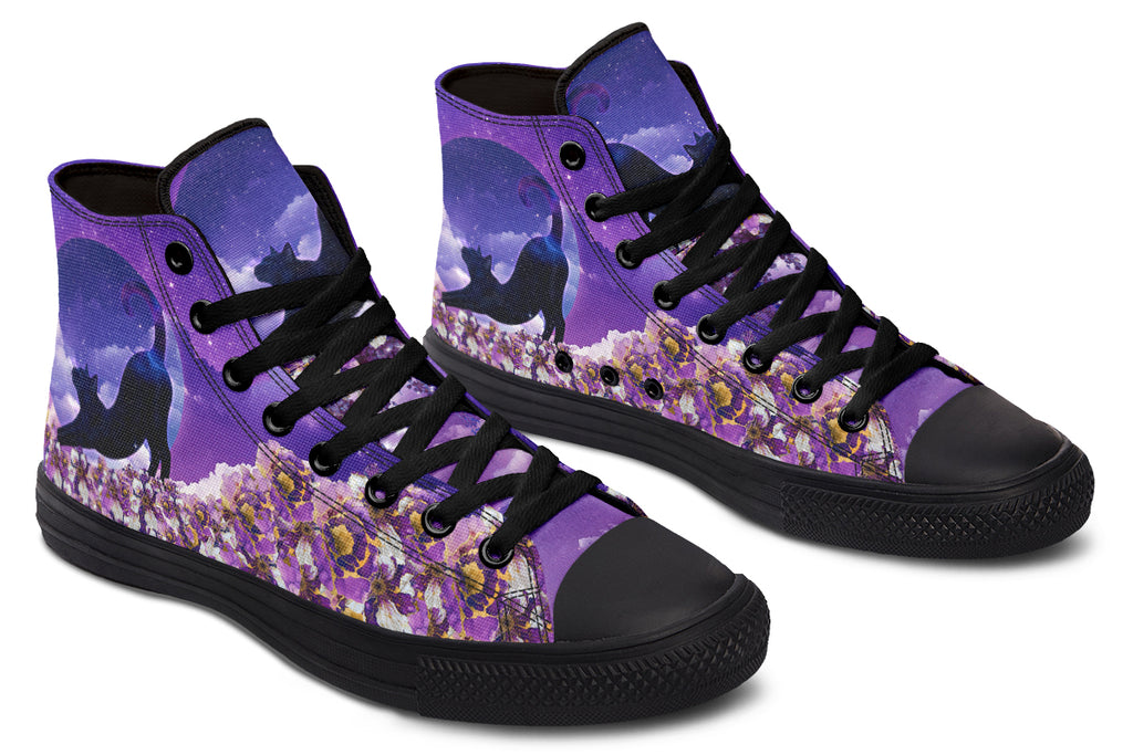 Enchanted Lavender Moon Cat High Tops