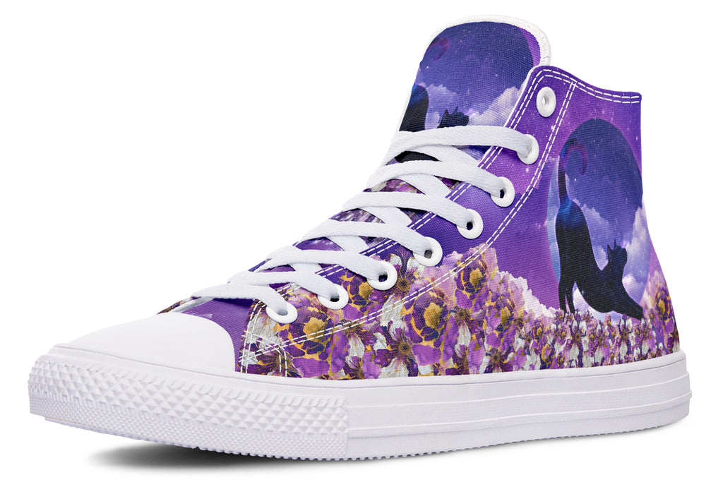 Enchanted Lavender Moon Cat High Tops
