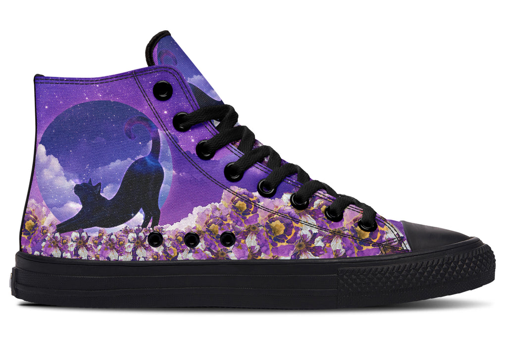 Enchanted Lavender Moon Cat High Tops