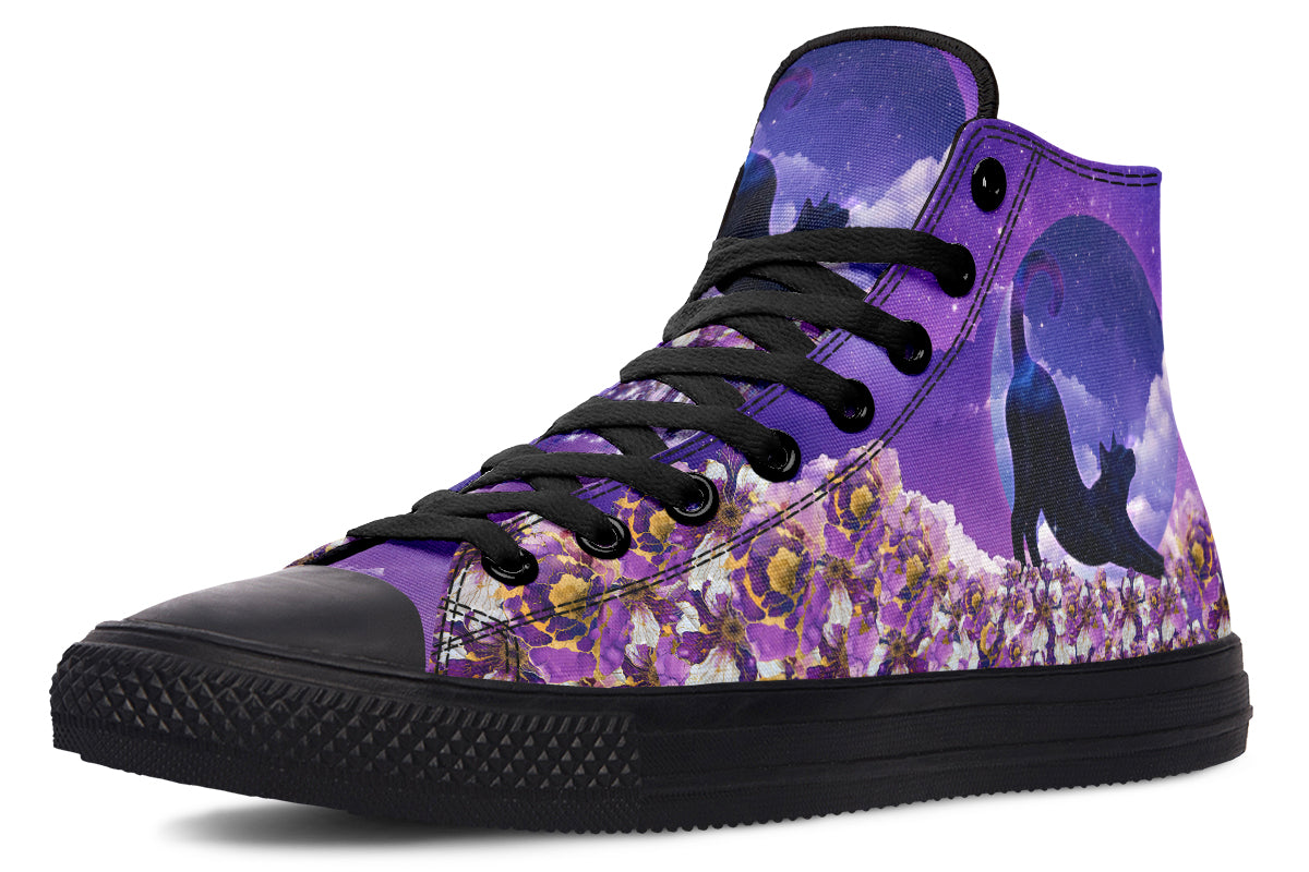 Enchanted Lavender Moon Cat High Tops (Wide)