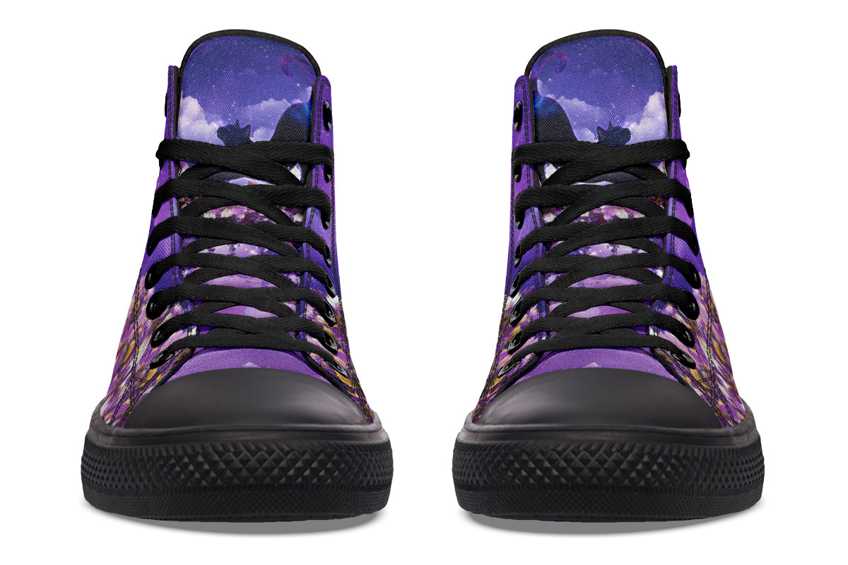 Enchanted Lavender Moon Cat High Tops (Wide)