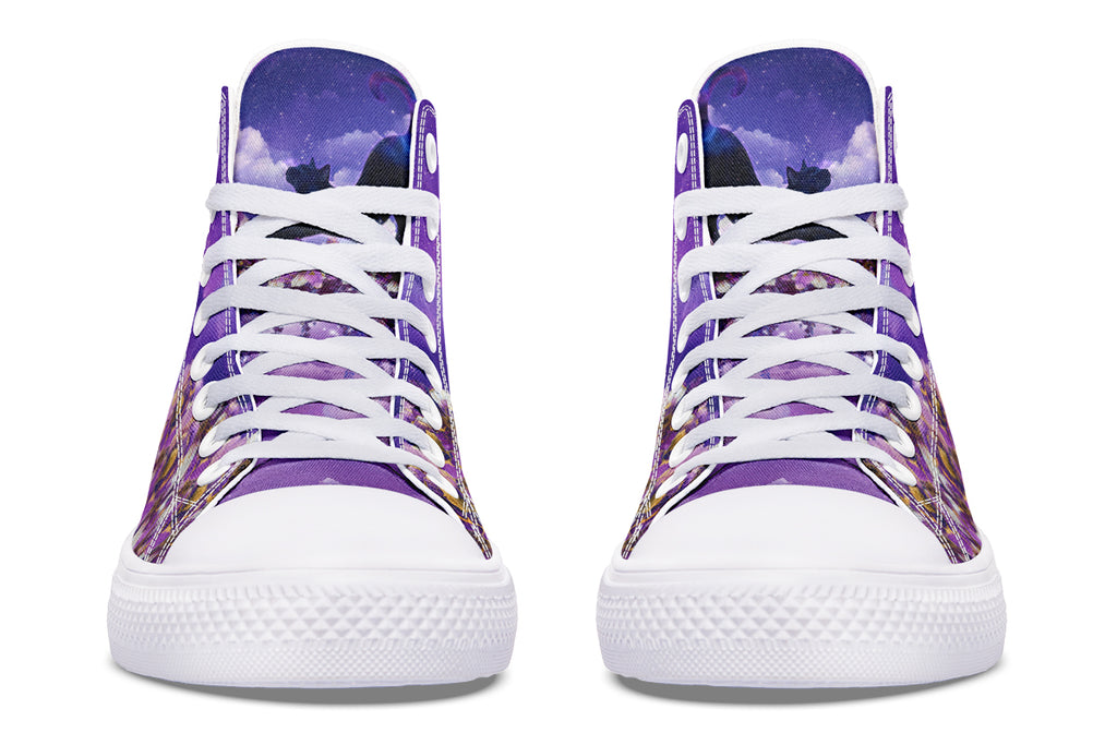 Enchanted Lavender Moon Cat High Tops (Wide)