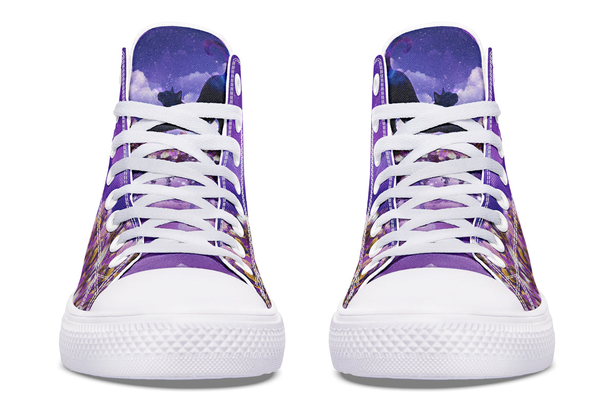 Enchanted Lavender Moon Cat High Tops (Wide)