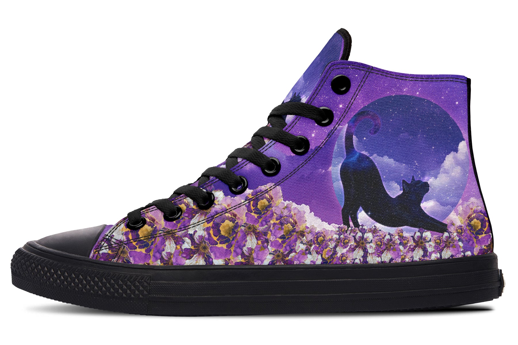 Enchanted Lavender Moon Cat High Tops (Wide)