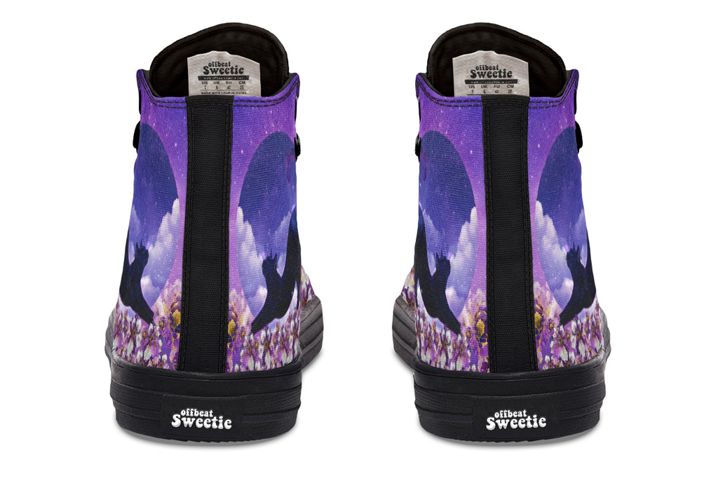 Enchanted Lavender Moon Cat High Tops (Wide)