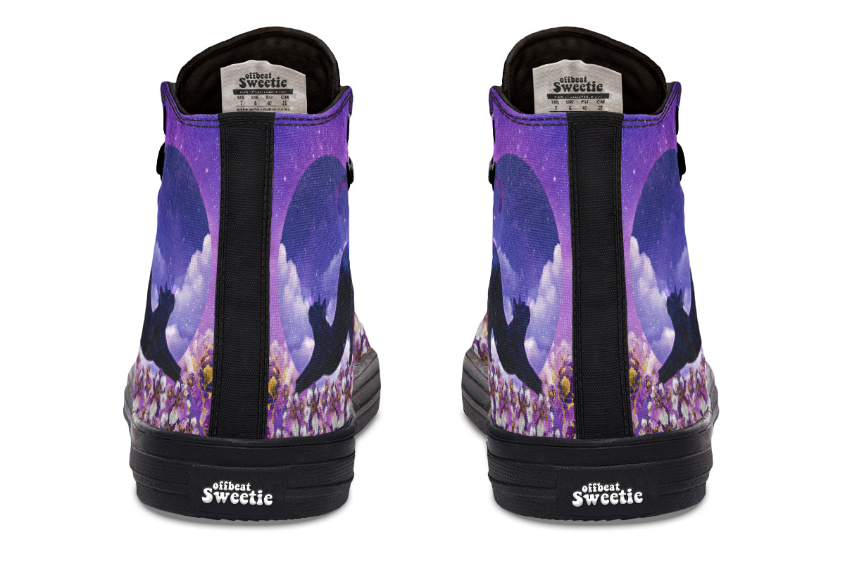 Enchanted Lavender Moon Cat High Tops (Wide)