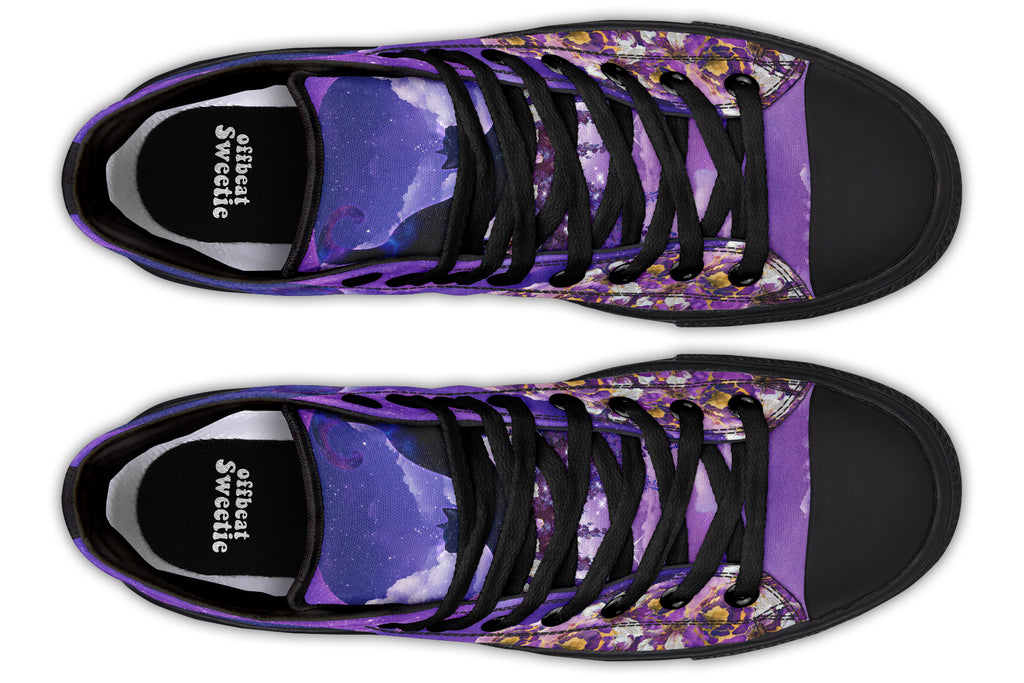 Enchanted Lavender Moon Cat High Tops (Wide)