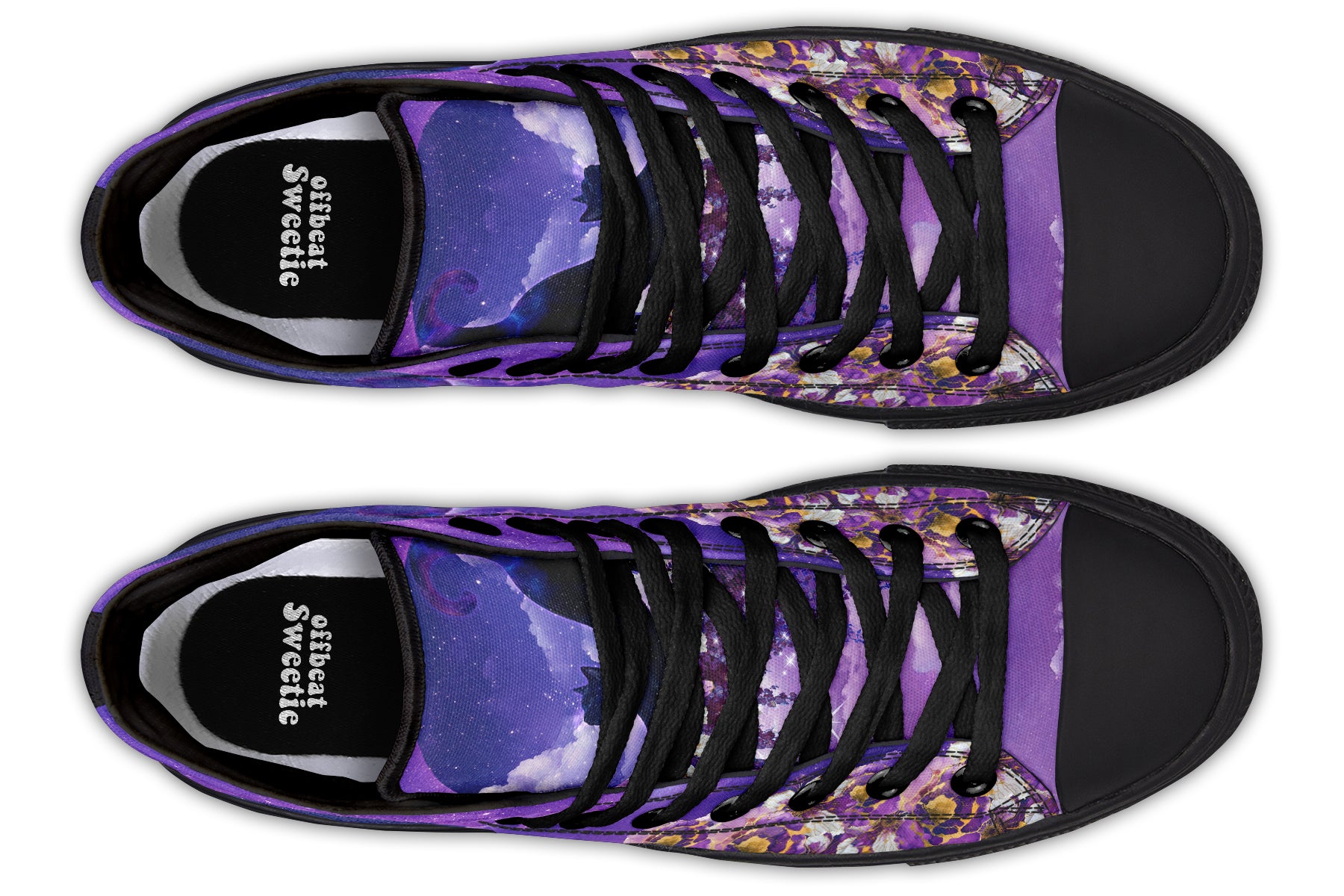 Enchanted Lavender Moon Cat High Tops (Wide)