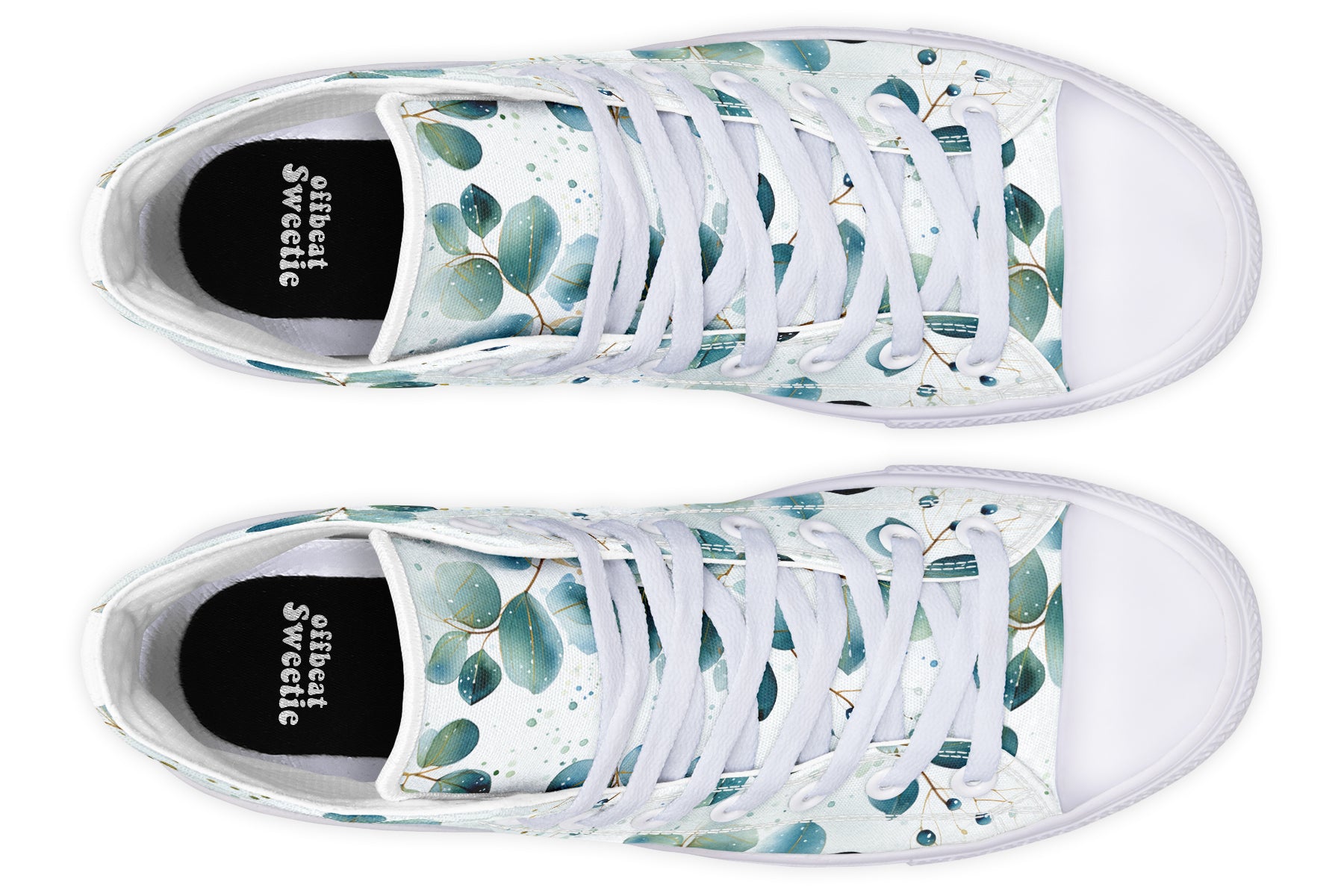 Eucalyptus Leaves High Tops - Offbeat Sweetie