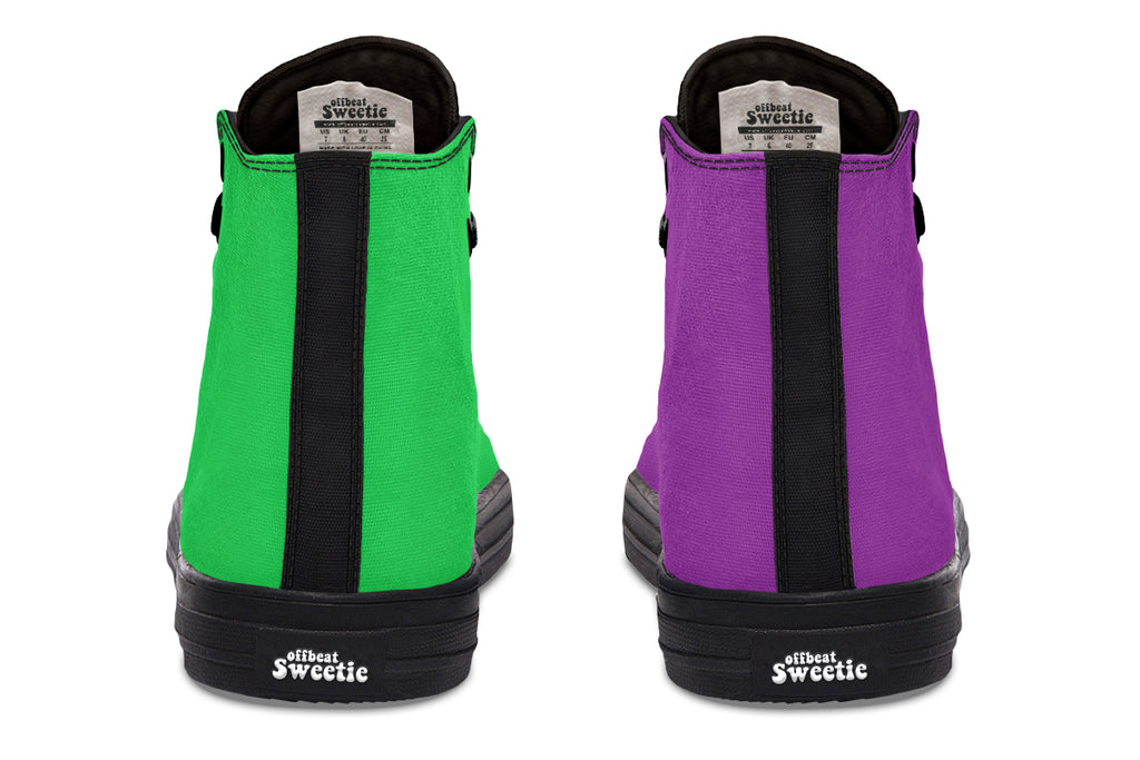 Green And Purple Mismatch High Tops (Wide)