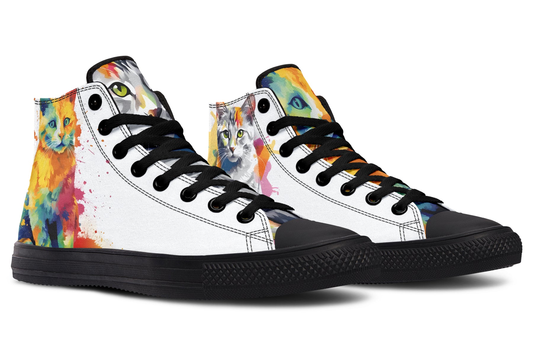 Kitty On My Foot High Tops (Wide)