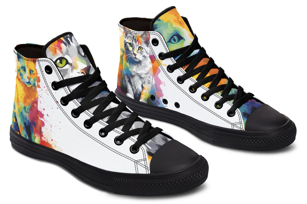 Kitty On My Foot High Tops (Wide)