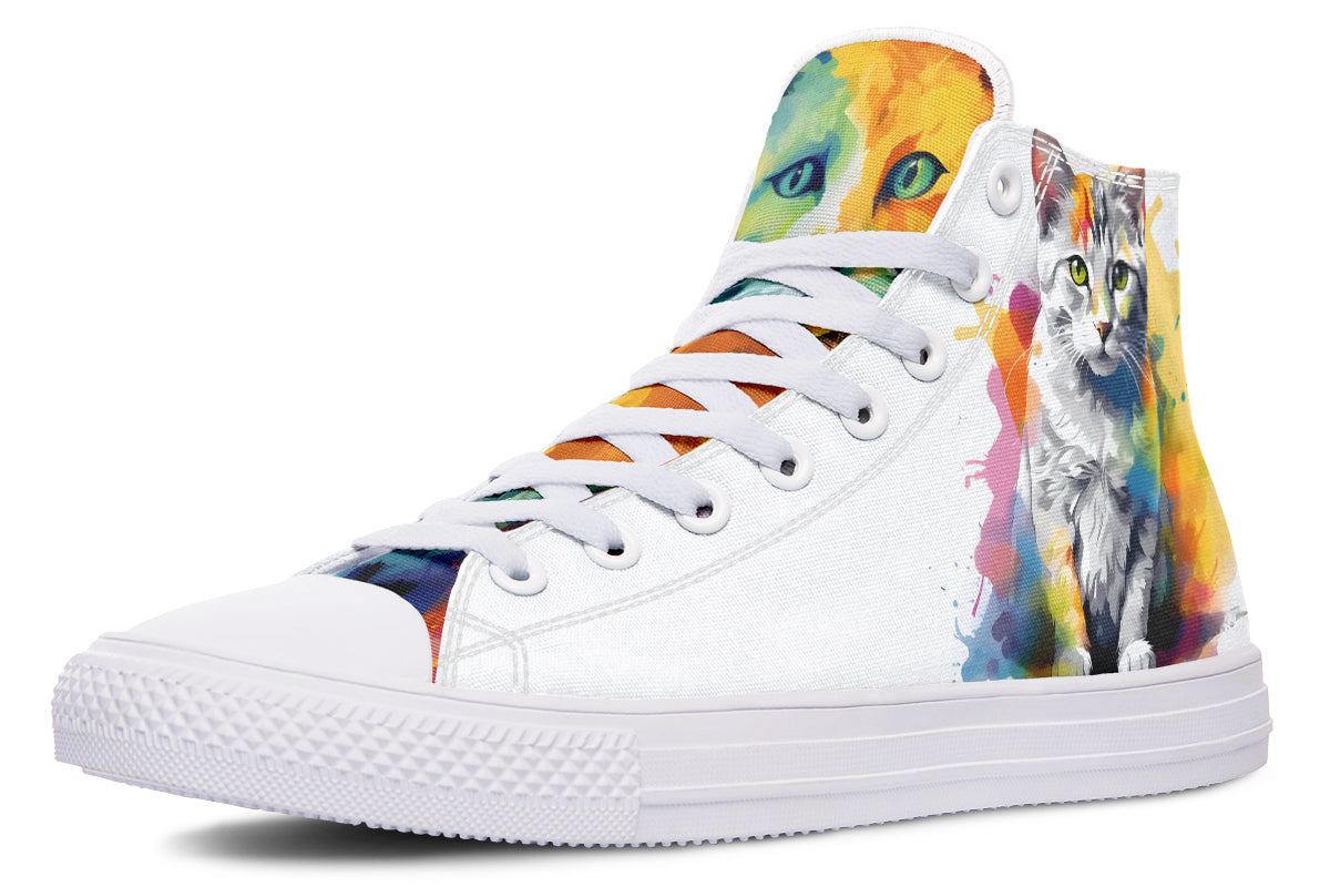 Kitty On My Foot High Tops (Wide)