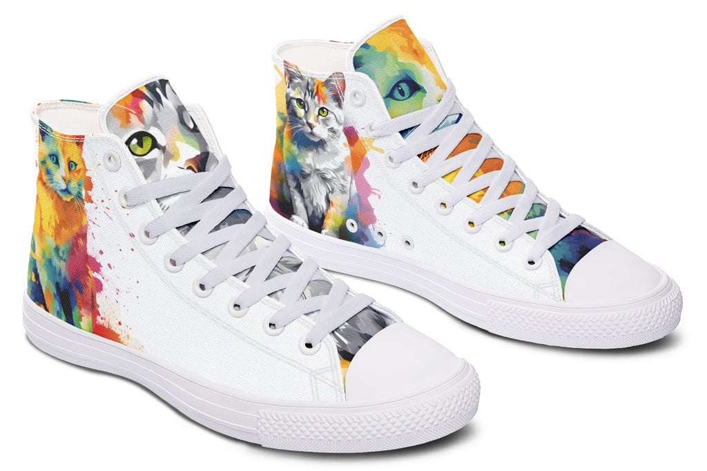 Kitty On My Foot High Tops (Wide)
