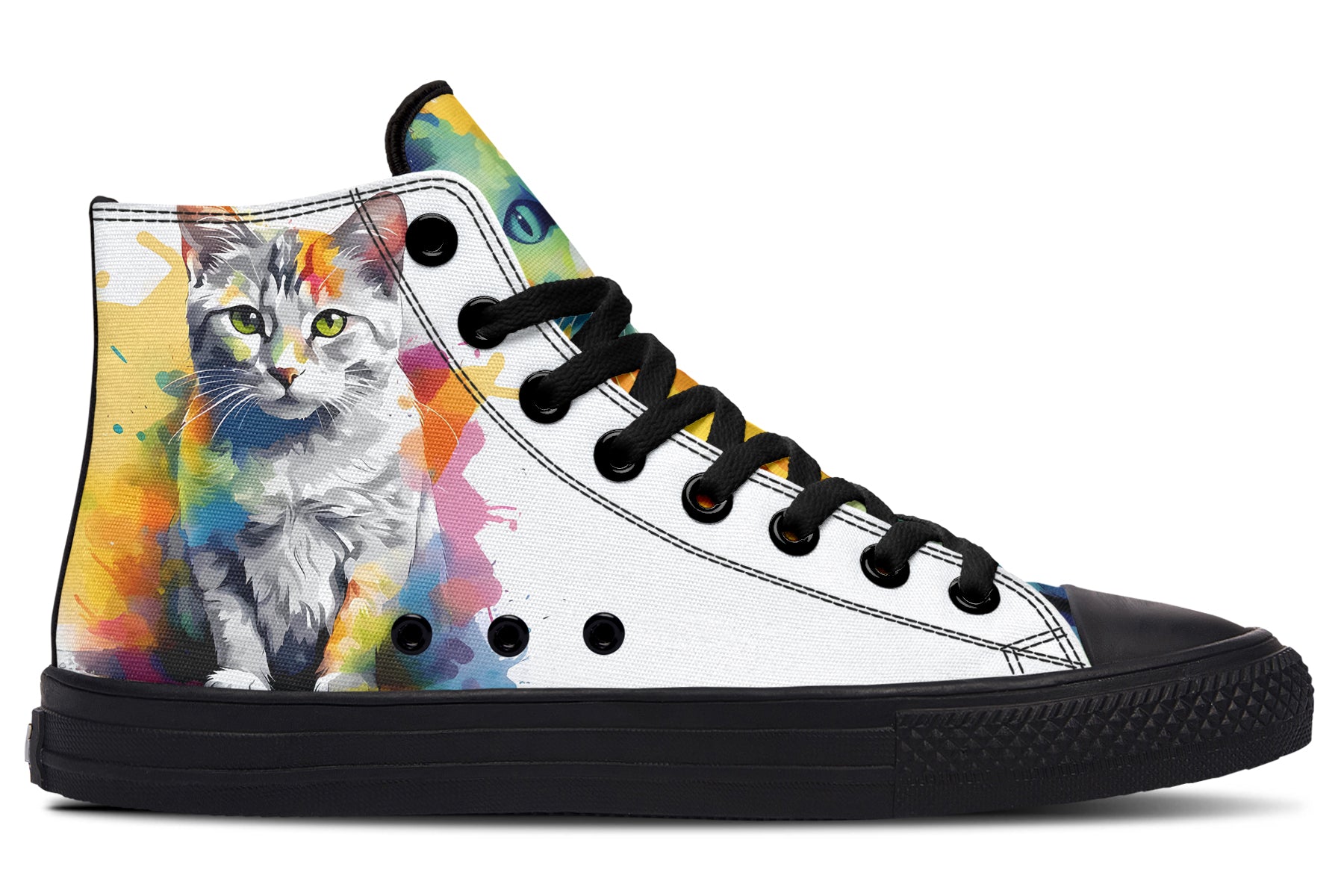 Kitty On My Foot High Tops (Wide)