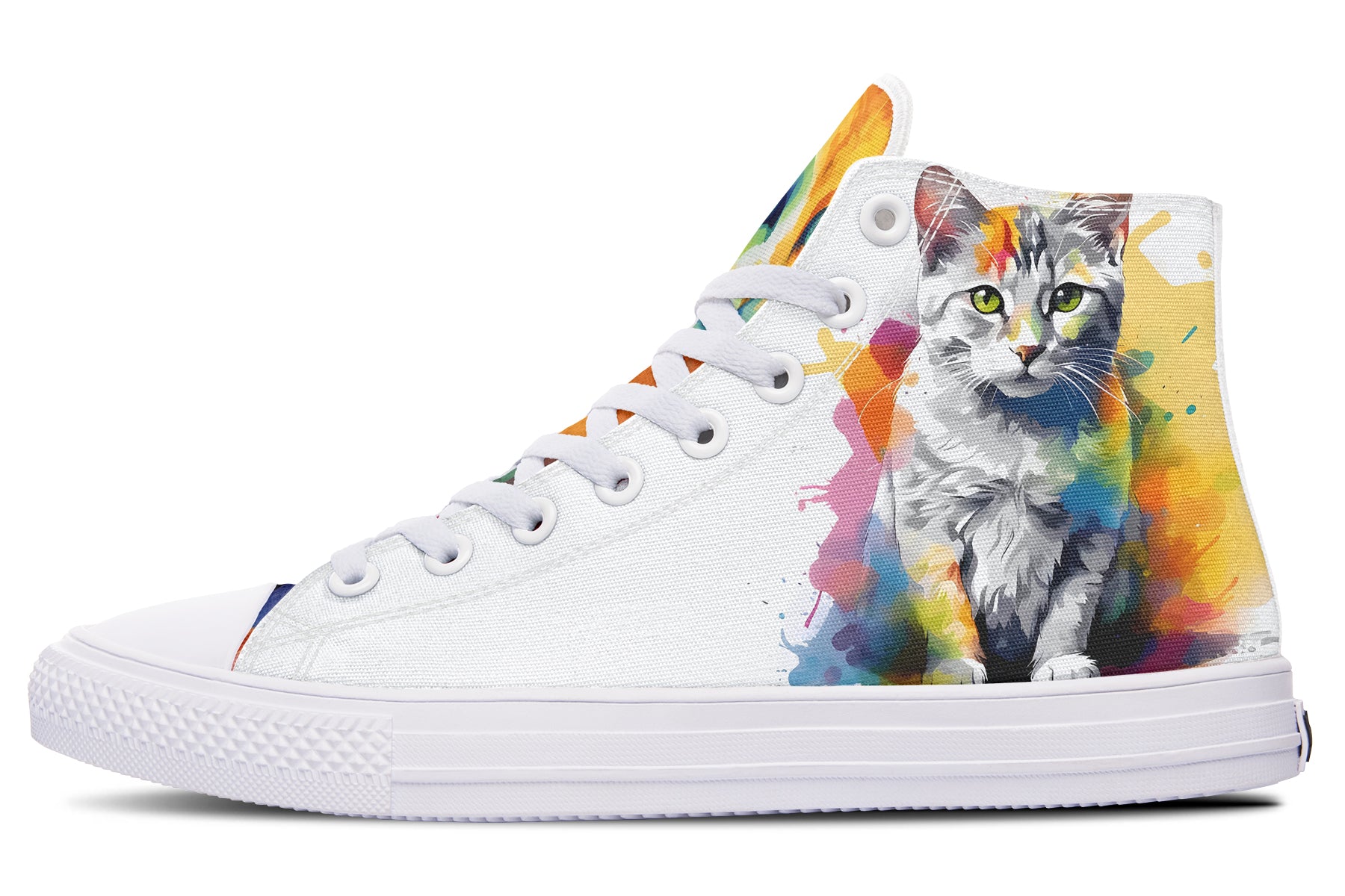 Kitty On My Foot High Tops (Wide)