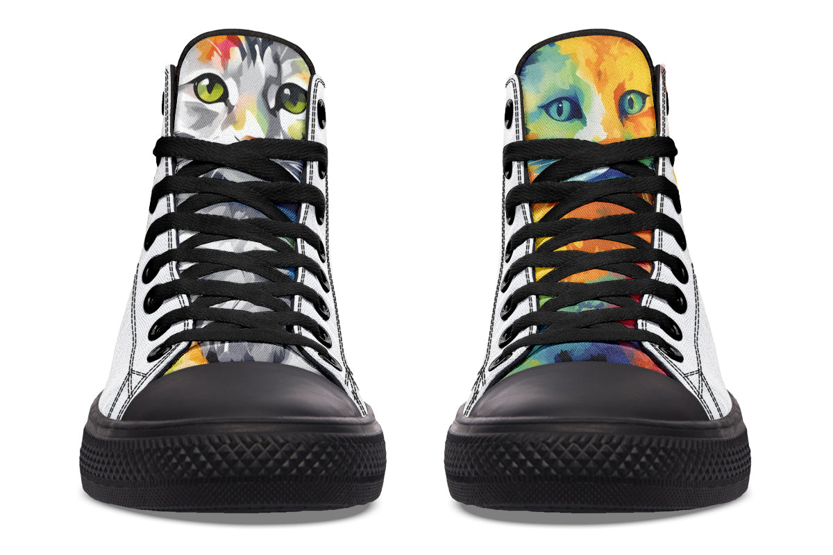 Kitty On My Foot High Tops - Offbeat Sweetie