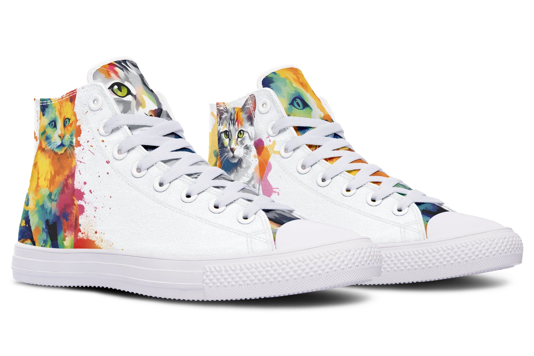 Kitty On My Foot High Tops - Offbeat Sweetie