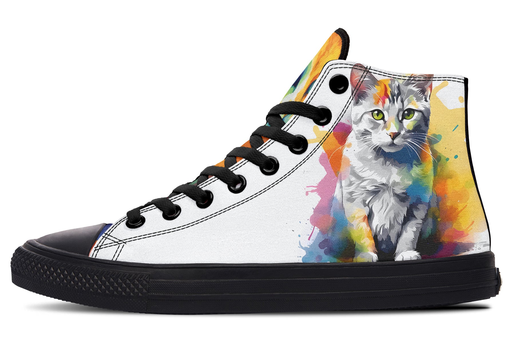 Kitty On My Foot High Tops - Offbeat Sweetie