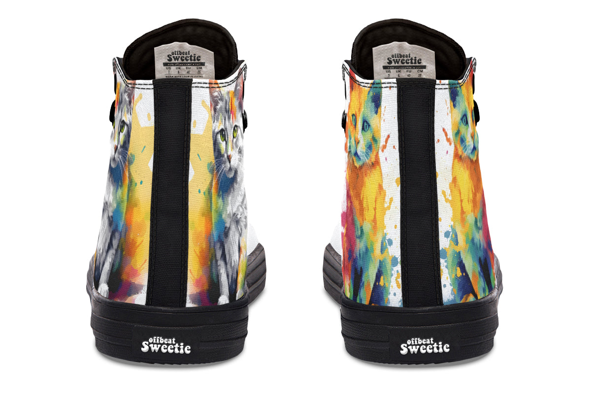 Kitty On My Foot High Tops - Offbeat Sweetie